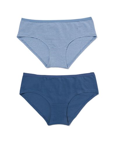 dames hipsters stretch katoen - 2 stuks blauw blauw - 1000030318 - HEMA