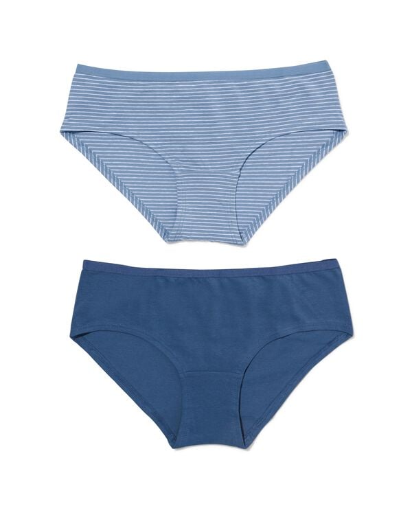 dames hipsters stretch katoen - 2 stuks blauw blauw - 1000030318 - HEMA
