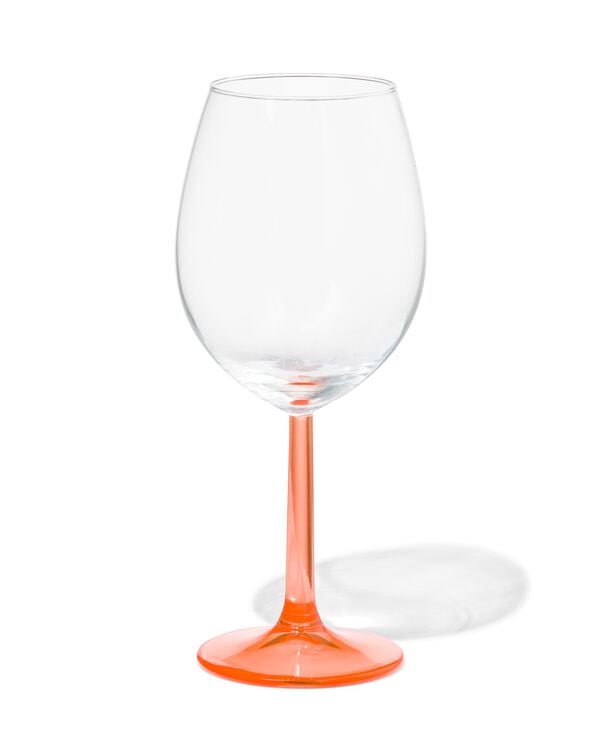 wijnglas 430ml Tafelgenoten glas met koraal - 9401122 - HEMA