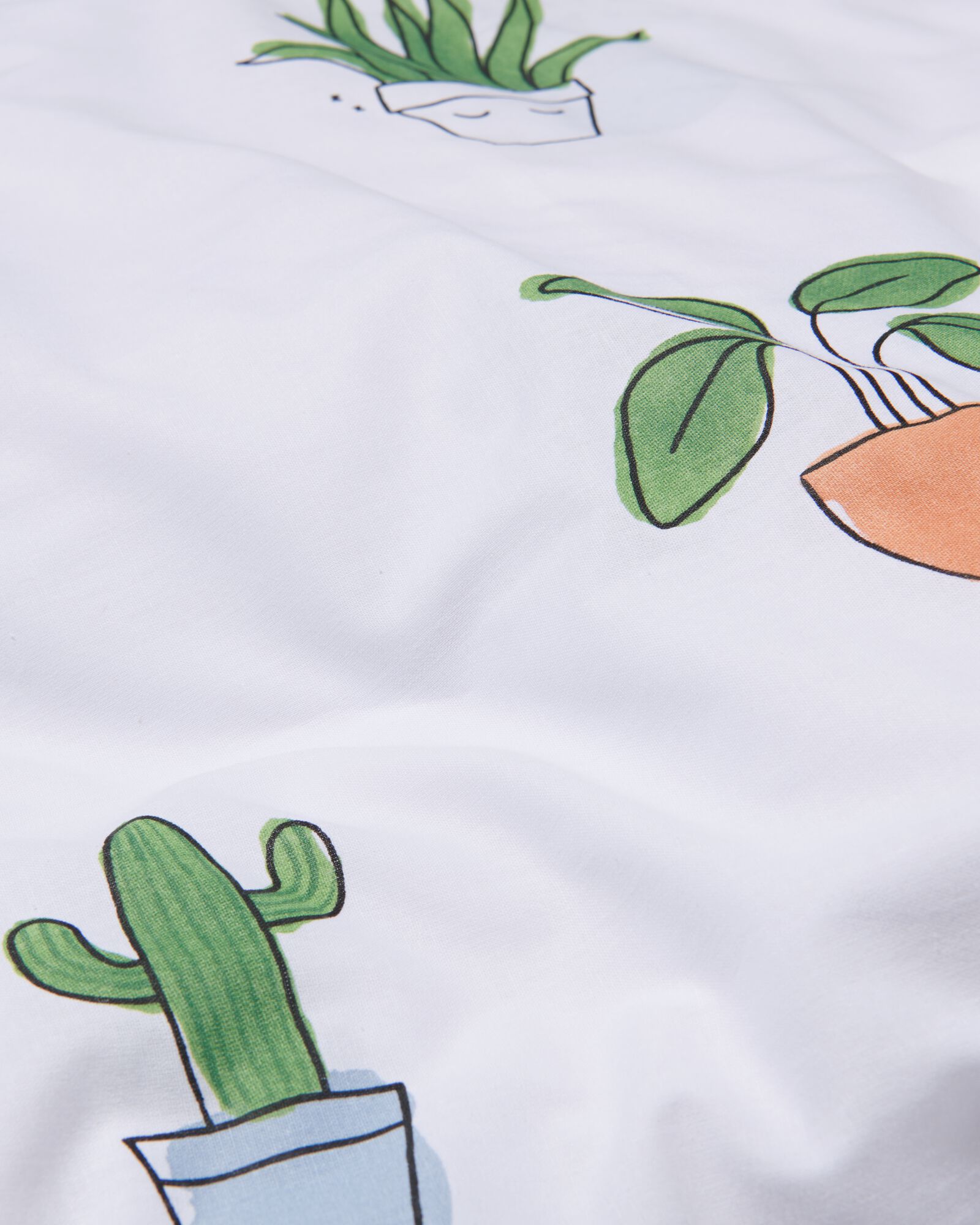 housse de couette coton doux 240x200/220 plantes blanc - 5790208 - HEMA