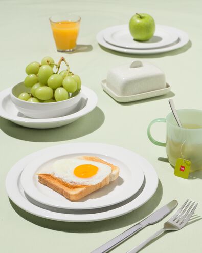 assiette creuse &Oslash;22,5cm usage quotidien porcelaine blanche - 4 pi&egrave;ces - 9650331 - HEMA