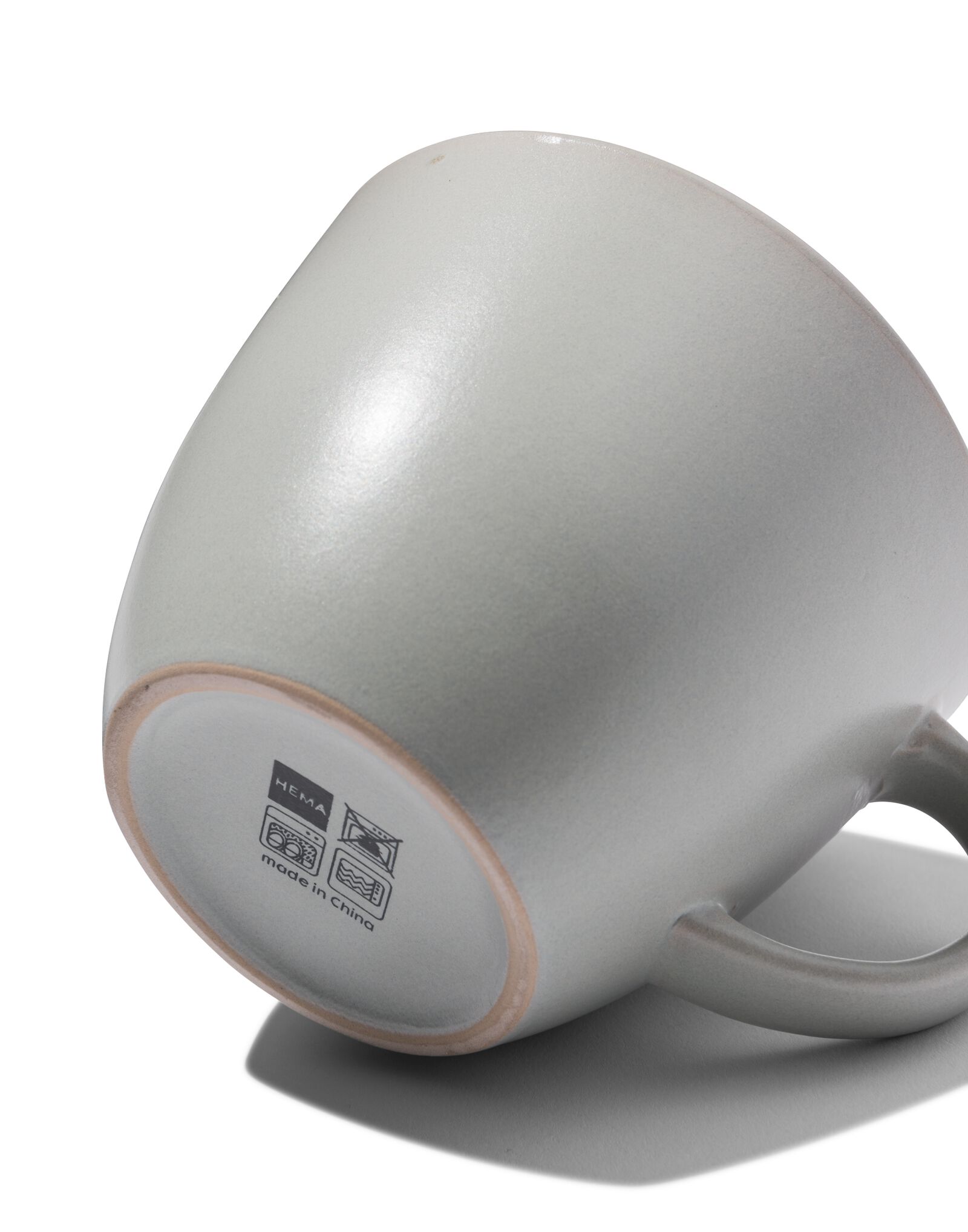 Becher Helsinki, 7.5 cm, reaktive Glasur, hellgrau - 9602019 - HEMA