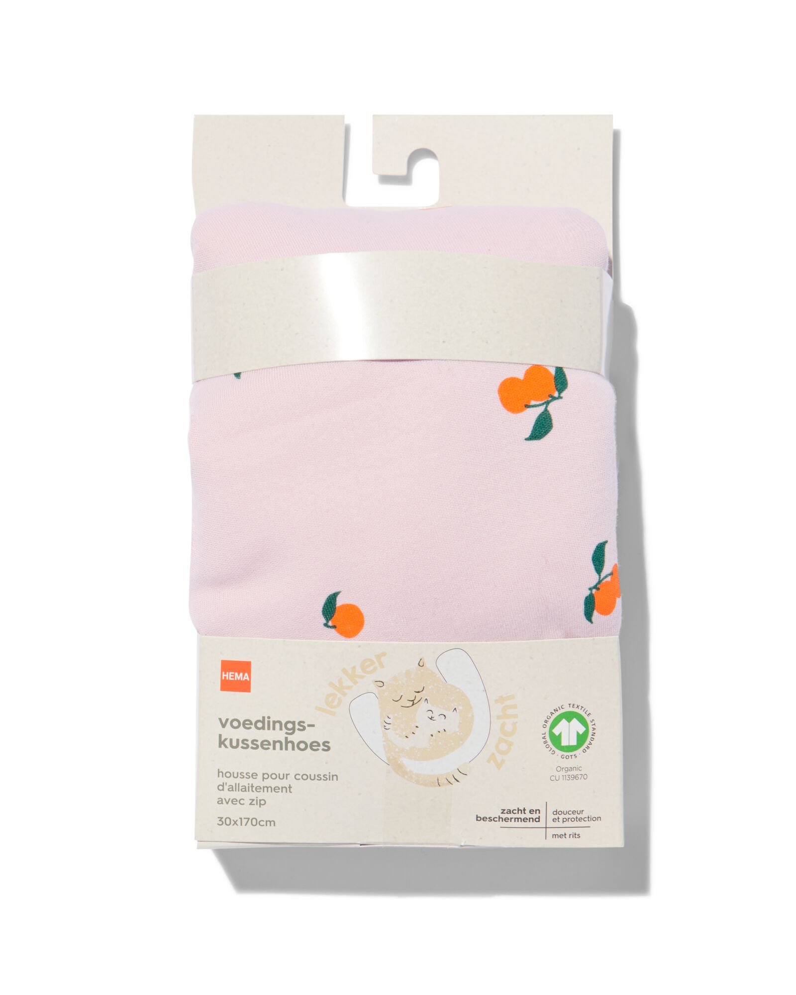 Stillkissenbezug, 30 x 170 cm, rosa - 33303430 - HEMA