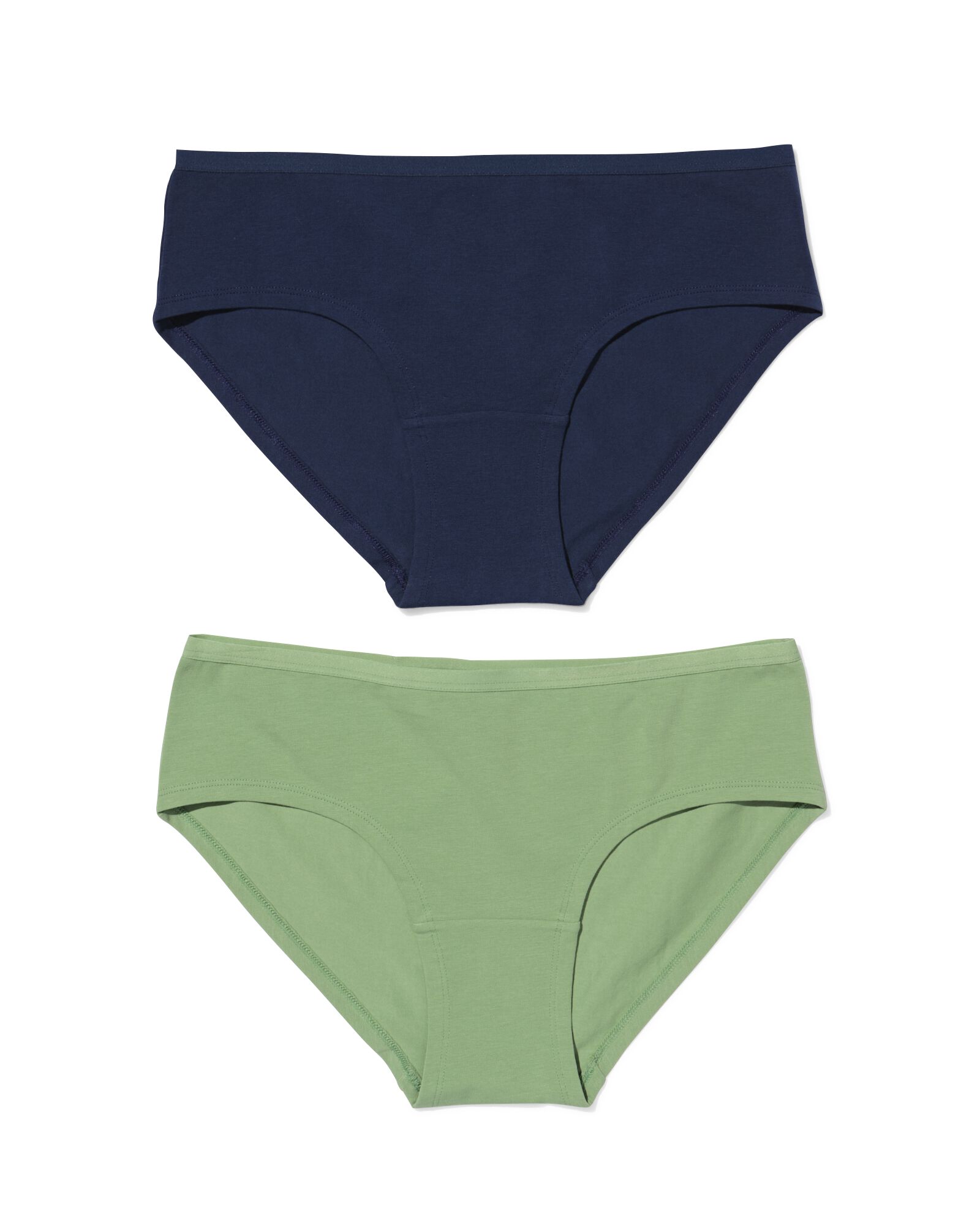 culottes hipsters femme coton - 2 pi&egrave;ces vert vert - 19602124GREEN - HEMA