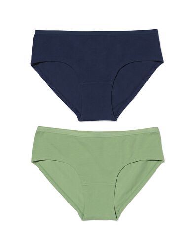 culottes hipsters femme coton - 2 pi&egrave;ces vert vert - 19602124GREEN - HEMA