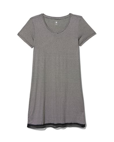 Damen-Nachthemd, Viskose schwarz/weiß S - 23463786 - HEMA