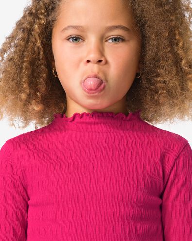 kinder T-shirt structuur fuchsia fuchsia - 30842756FUCHSIA - HEMA