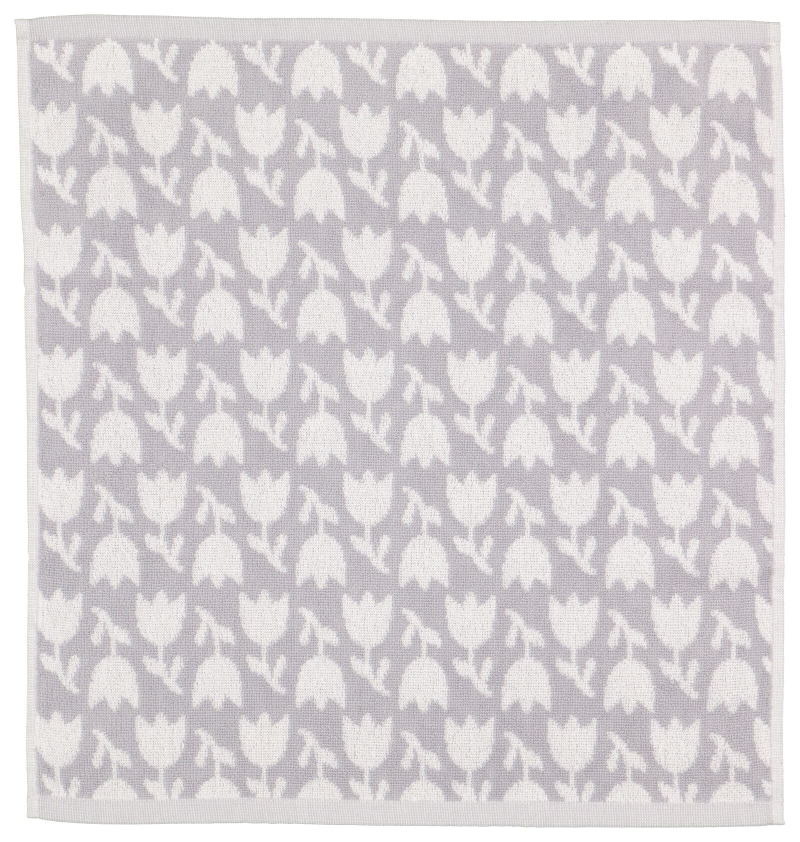 essuie-mains 50x50 tulipe - blanc/gris - 5400154 - HEMA
