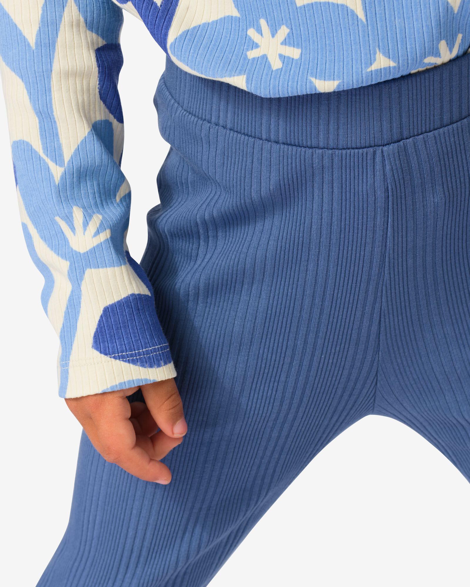 Kinderleggings gerippt, einfarbig – 2 Stück blau blau - 30822511BLUE - HEMA