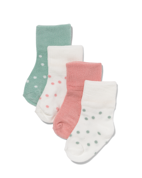 4 paires de chaussettes bébé avec bambou rose 6-12 m - 4724717 - HEMA