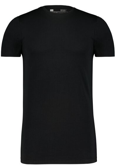 2 t-shirts homme regular fit col rond extra long noir noir - 1000009971 - HEMA