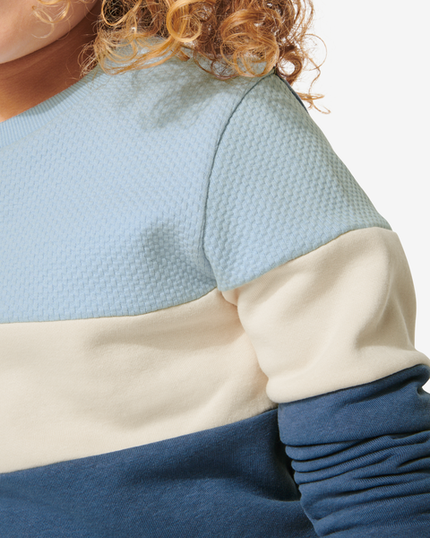 Kinder-Sweatshirt, Colorblocking blau - 1000029832 - HEMA