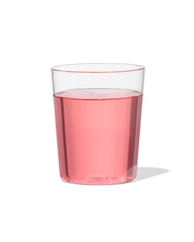 waterglas 320ml Tafelgenoten glas met roze - 9401131 - HEMA