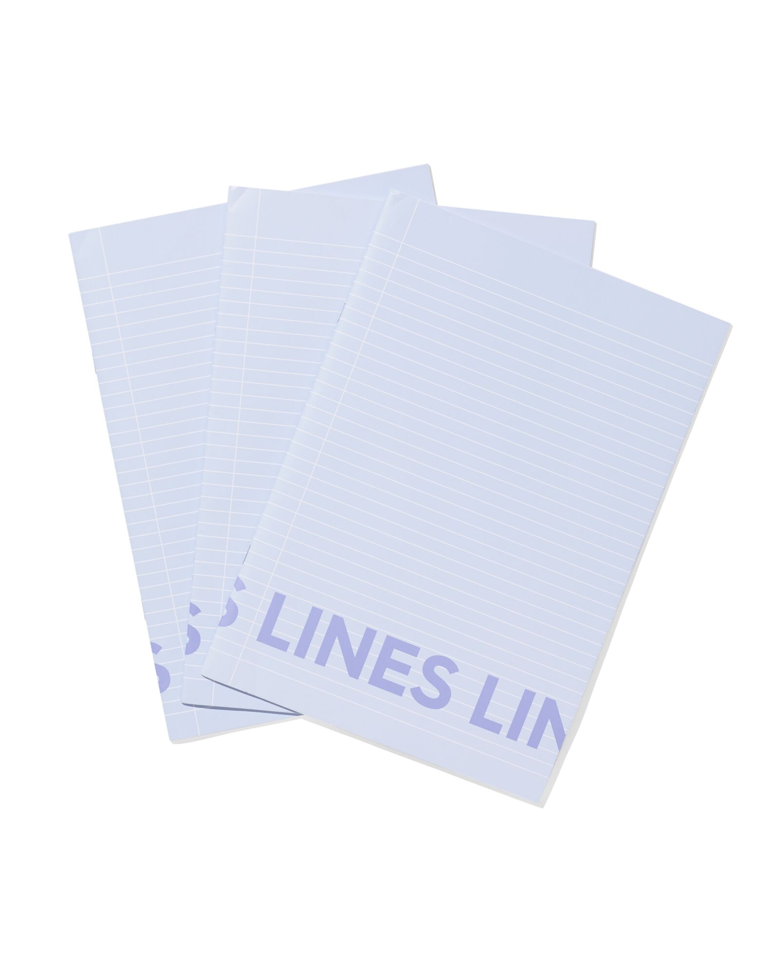 schriften A4 gelinieerd blauw - 3 stuks - 14120225 - HEMA
