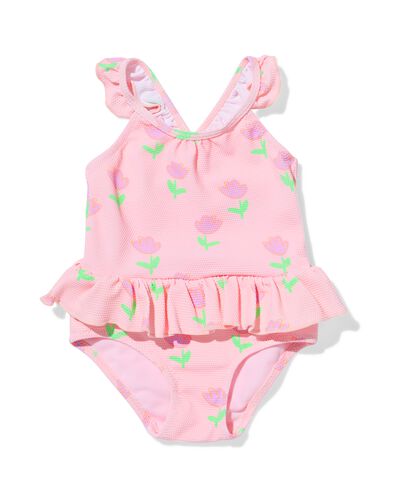 babybadpak bloemen koraalroze - 33250245CORALPINK - HEMA
