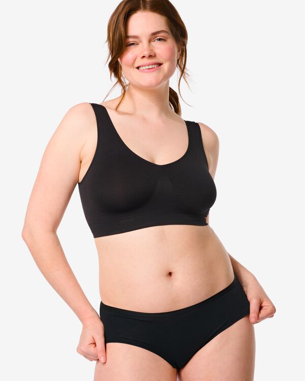 2 hipsters femme coton stretch noir noir - 1000030308 - HEMA