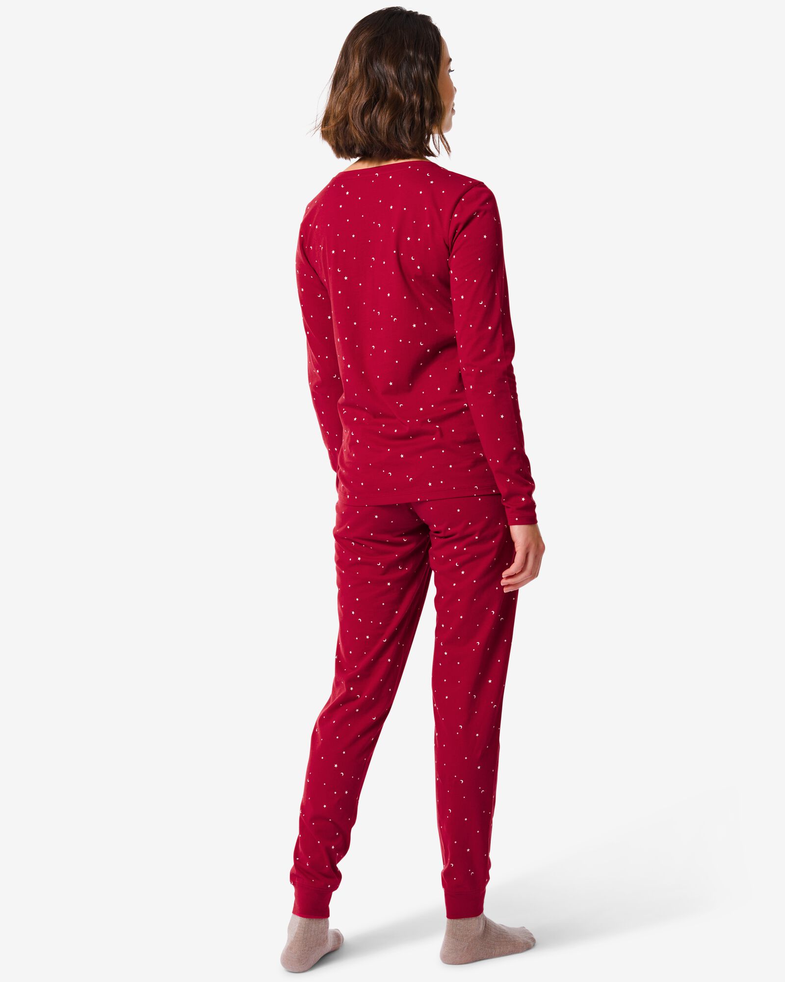 pyjama femme coton rouge S - 23460246 - HEMA