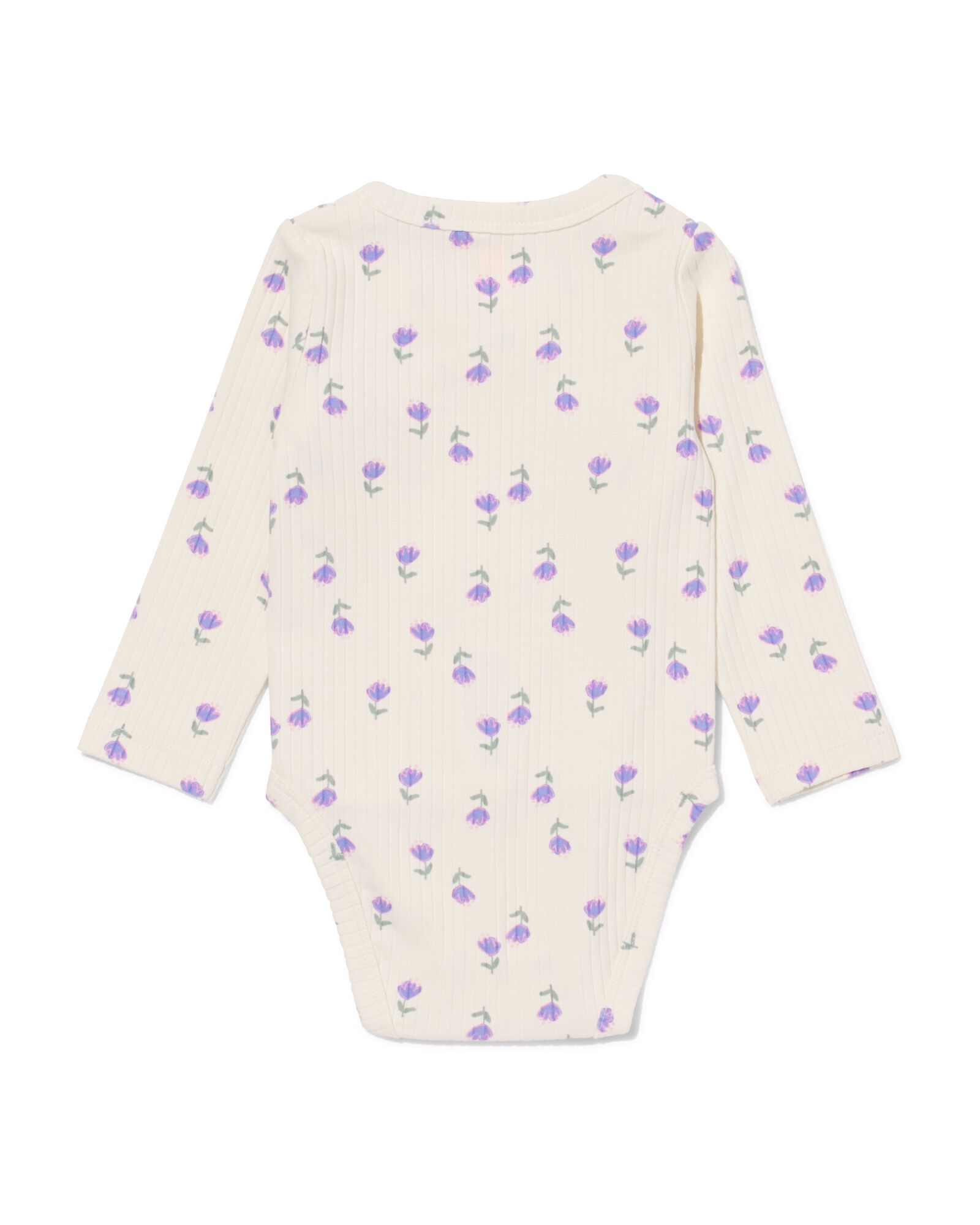 body &eacute;volutif pour nouveau-n&eacute; bambou c&ocirc;tel&eacute; fleurs blanc cass&eacute; - 33413720OFFWHITE - HEMA