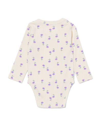 body &eacute;volutif pour nouveau-n&eacute; bambou c&ocirc;tel&eacute; fleurs blanc cass&eacute; - 33413720OFFWHITE - HEMA