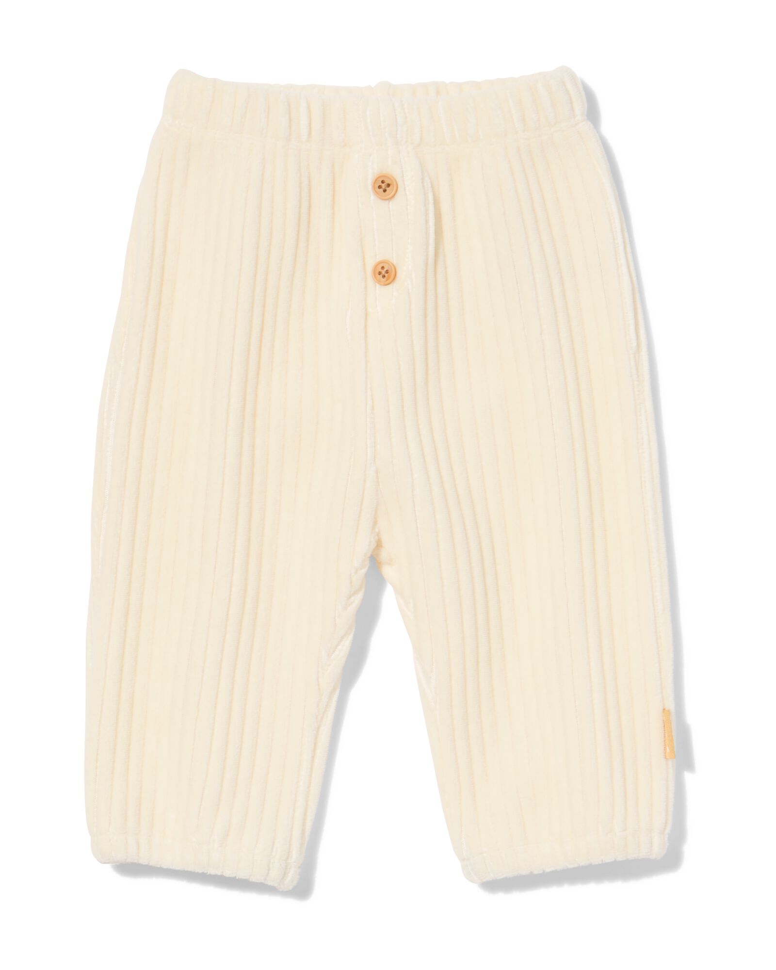 newborn broek rib velours  gebroken wit - 33427720OFFWHITE - HEMA