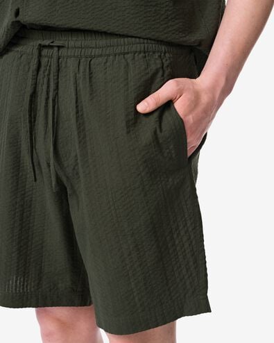 short homme Sem regular fit seersucker vert fonc&eacute; vert fonc&eacute; - 2132330DARKGREEN - HEMA