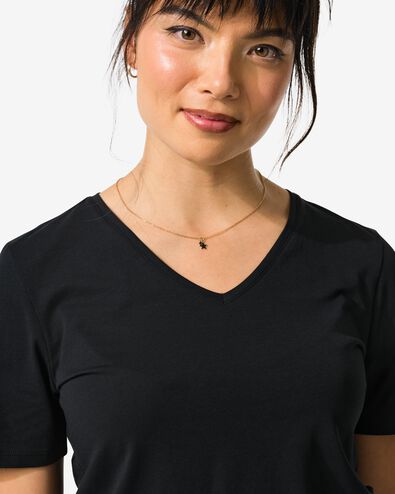 t-shirt femme noir noir - 1000004632 - HEMA