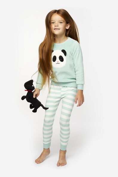 pyjama enfant molletonné panda vert clair vert clair - 1000020517 - HEMA