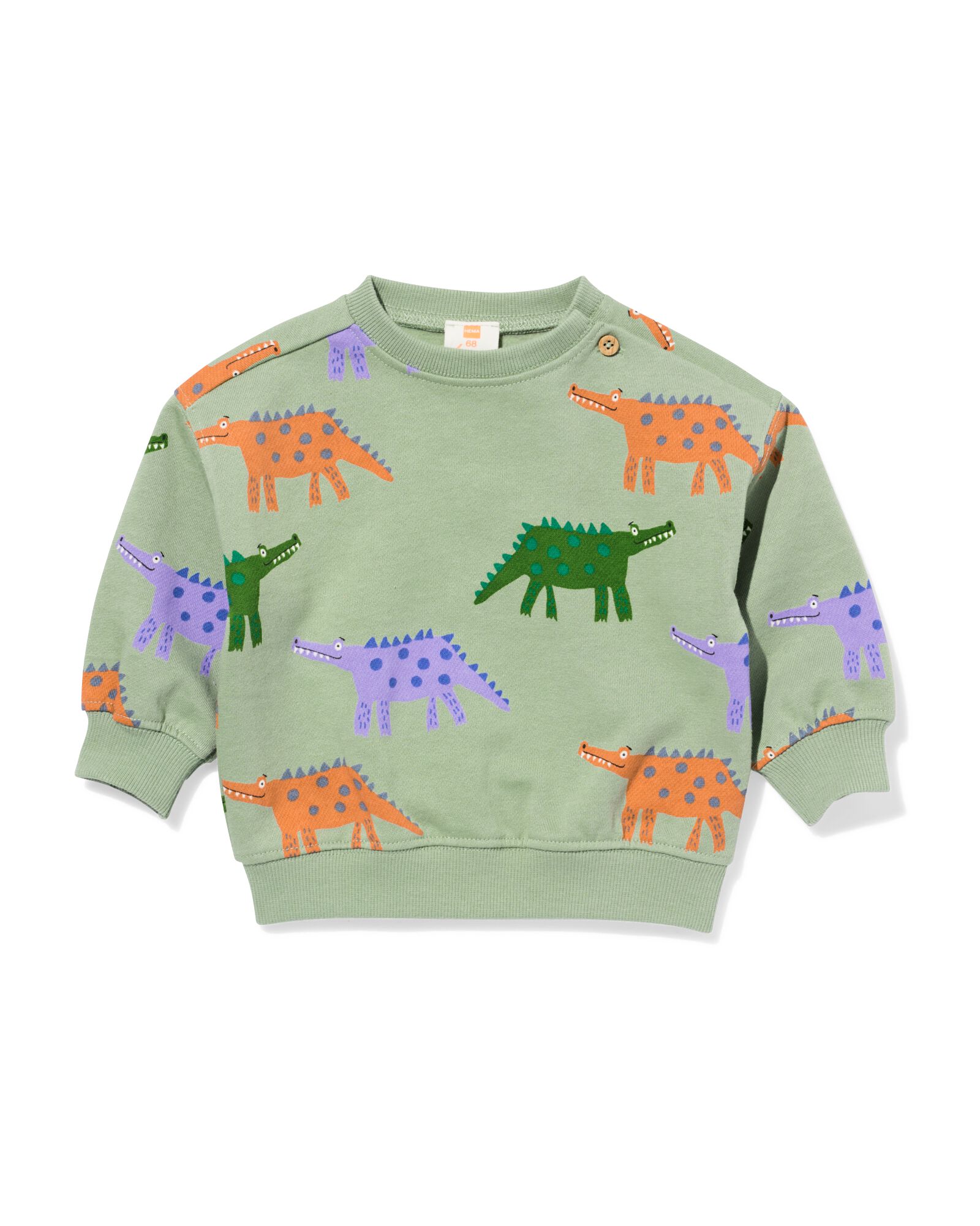 baby sweater monster groen - 33165370GREEN - HEMA