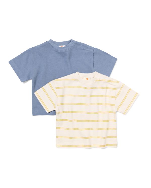 t-shirt b&eacute;b&eacute; jersey rayures - 2 pi&egrave;ces bleu bleu - 33188370BLUE - HEMA