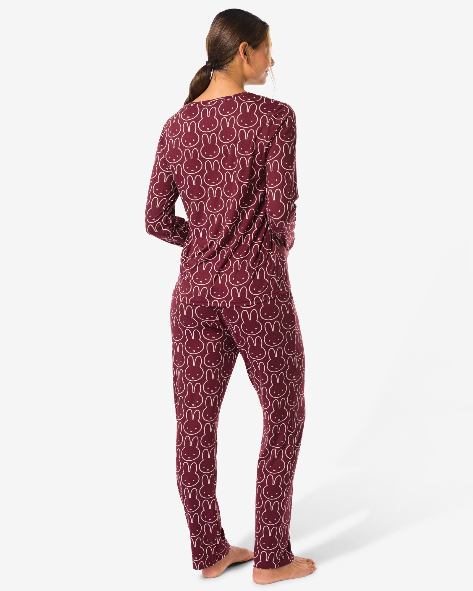 pyjama femme microfibre Miffy bordeaux - 23400980BURGUNDYRED - HEMA