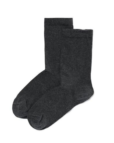 2 paires de chaussettes femme avec coton bio gris chiné 35/38 - 4250071 - HEMA