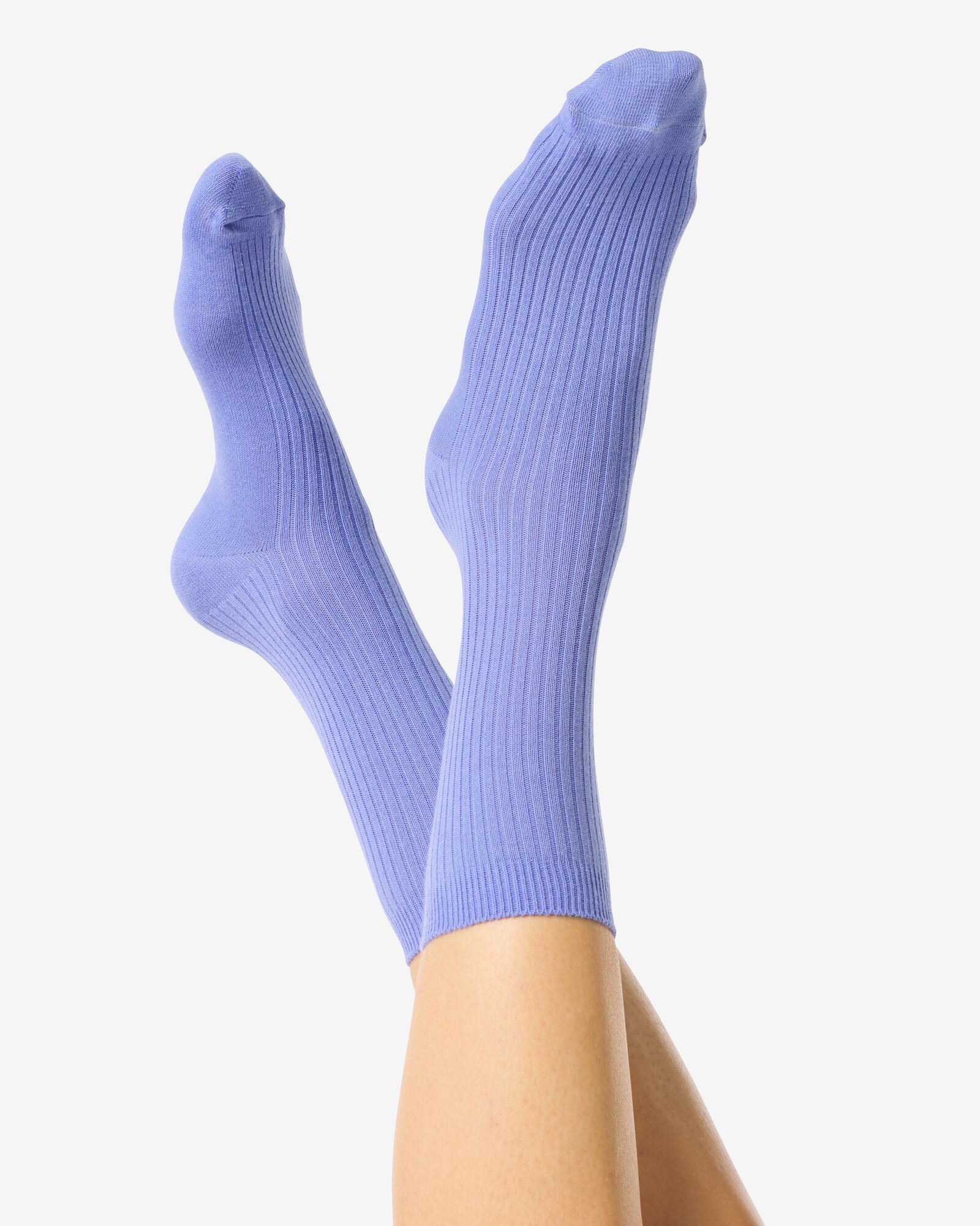 chaussettes c&ocirc;tel&eacute;es femme bleu clair - 4290460LIGHTBLUE - HEMA