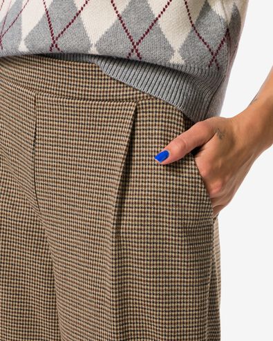 pantalon pour femme Willa jambes larges &agrave; carreaux marron - 36204760BROWN - HEMA
