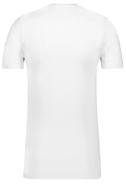 2 t-shirts homme regular fit col rond extra long blanc XXL - 34277067 - HEMA