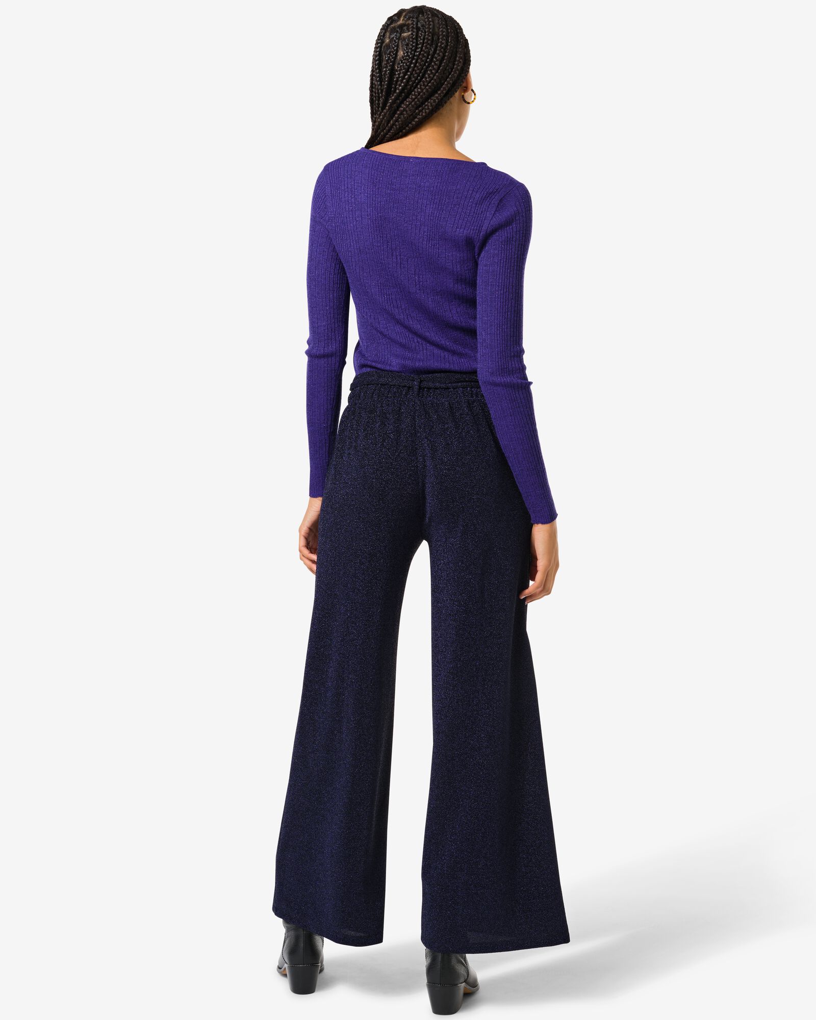 damesbroek Eileen glitter blauw - 36299145BLUE - HEMA