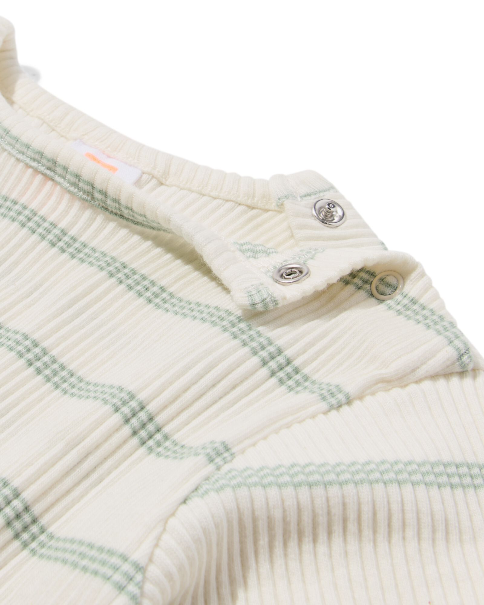 newborn T-shirt rib strepen groen - 33419920GREEN - HEMA