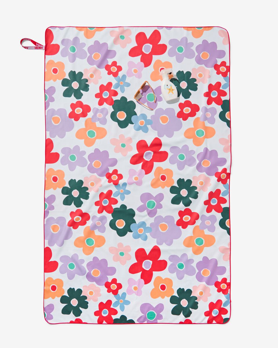 microvezel handdoek 110x175 bloemen - 5200223 - HEMA