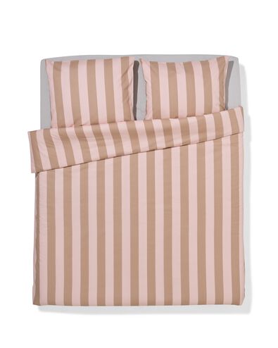 Bettbezug 200 &times; 200/220 cm weiche Baumwolle Streifen Rosa - 5750147 - HEMA