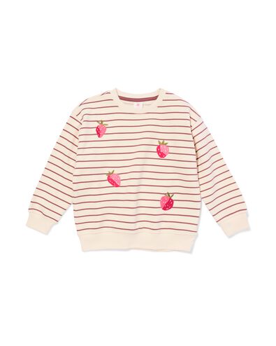 Kindersweater, gestreift, Fr&uuml;chte ecru ecru - 30816708ECRU - HEMA