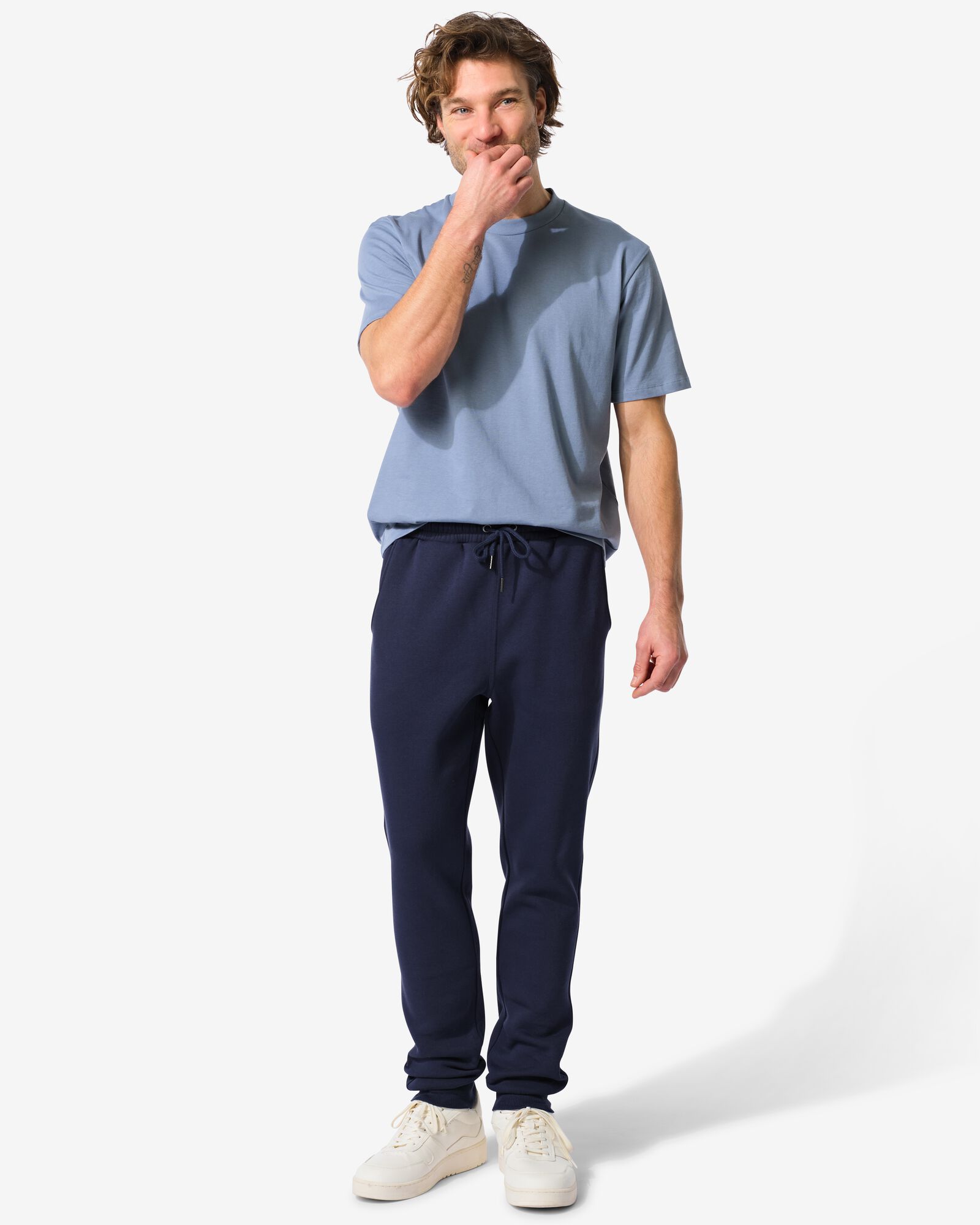 heren sweatpants donkerblauw - 2198770DARKBLUE - HEMA