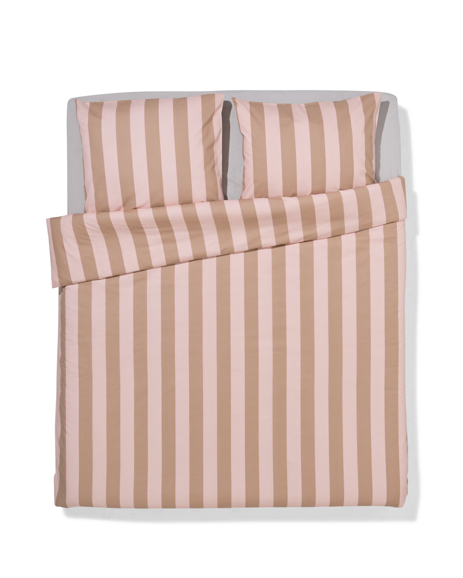 housse de couette 240x200/220 cm coton doux ray&eacute; rose - 5750148 - HEMA