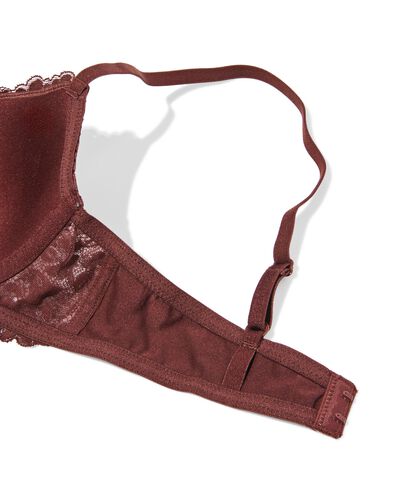 voorgevormde kanten bh met beugel donkerbruin donkerbruin - 21801065DARKBROWN - HEMA