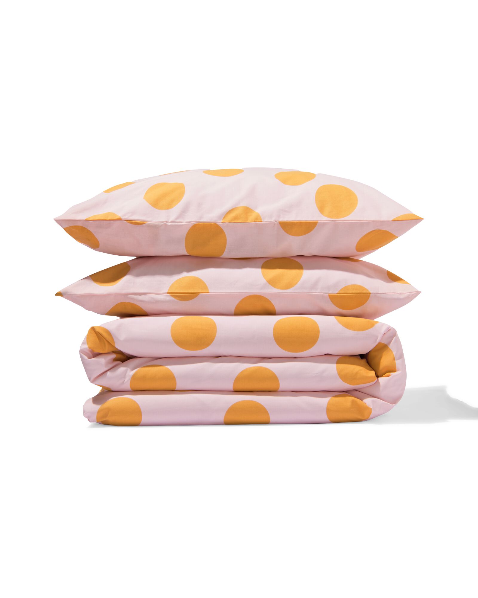 housse de couette 200x200/220cm coton doux pois rose - 5750144 - HEMA