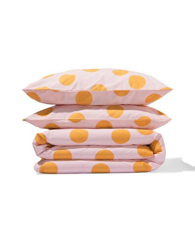 housse de couette 200x200/220cm coton doux pois rose - 5750144 - HEMA
