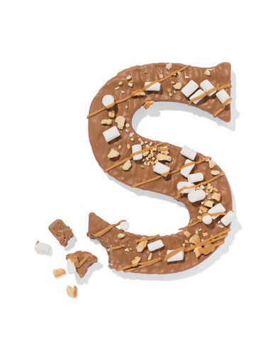 lettre en chocolat au lait avec guimauves et biscuit 200g  - 24428632 - HEMA