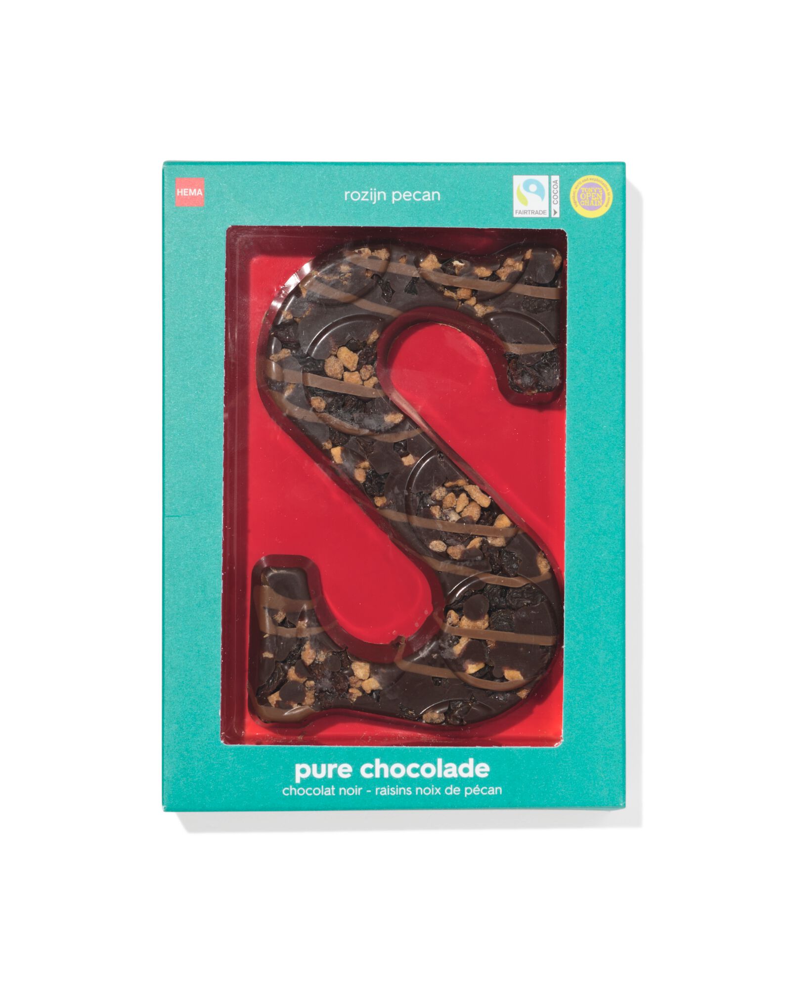lettre chocolat pur noix de p&eacute;can raisin S 125g - 24429619 - HEMA