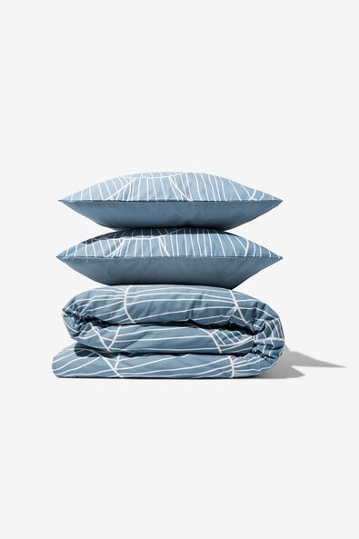 Bettwäsche, Soft Cotton, 240 x 200/220 cm, Pilze, blau - 5790193 - HEMA