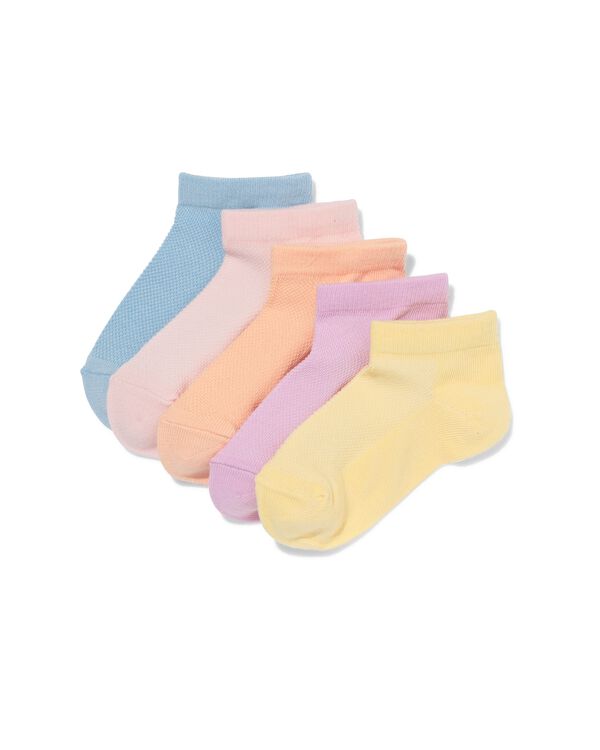 kinder enkelsokken mesh - 5 paar geel geel - 4320765YELLOW - HEMA