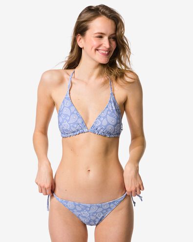 omkeerbare damesbikinibroekje Jacky paisley-strepen blauw blauw - 22360360BLUE - HEMA