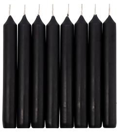 8 bougies Ø2x17 noir noir - 1000029613 - HEMA